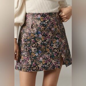 NWT Size 6 - Maeve Faux-Leather Side-Slit Micro Mini Skirt
